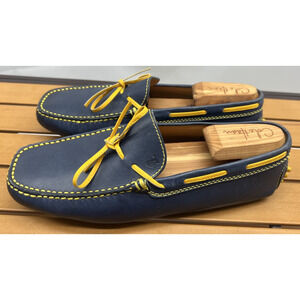Tod’s Gommino Navy / Yellow Leather Driving Loafers 7.5 U.S. Italy